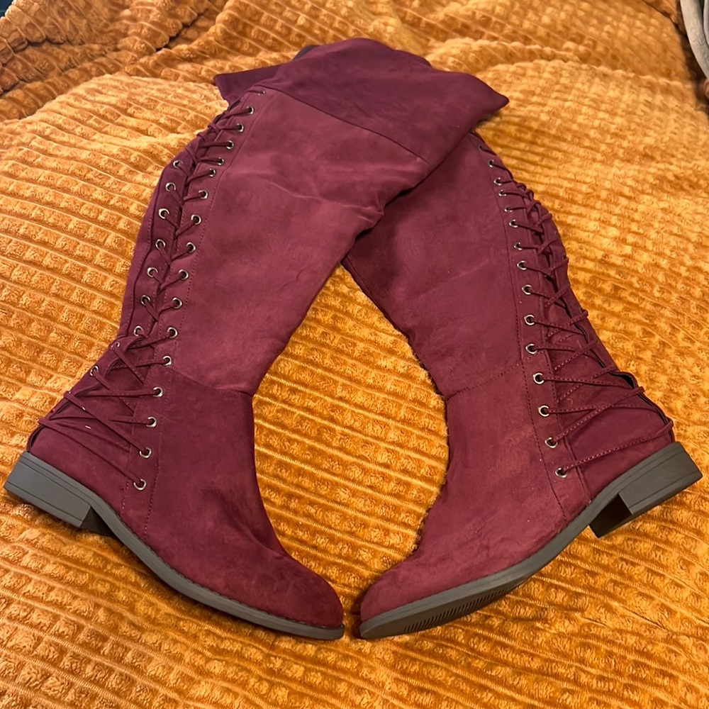 Purple knee high boots 8.5 women’s